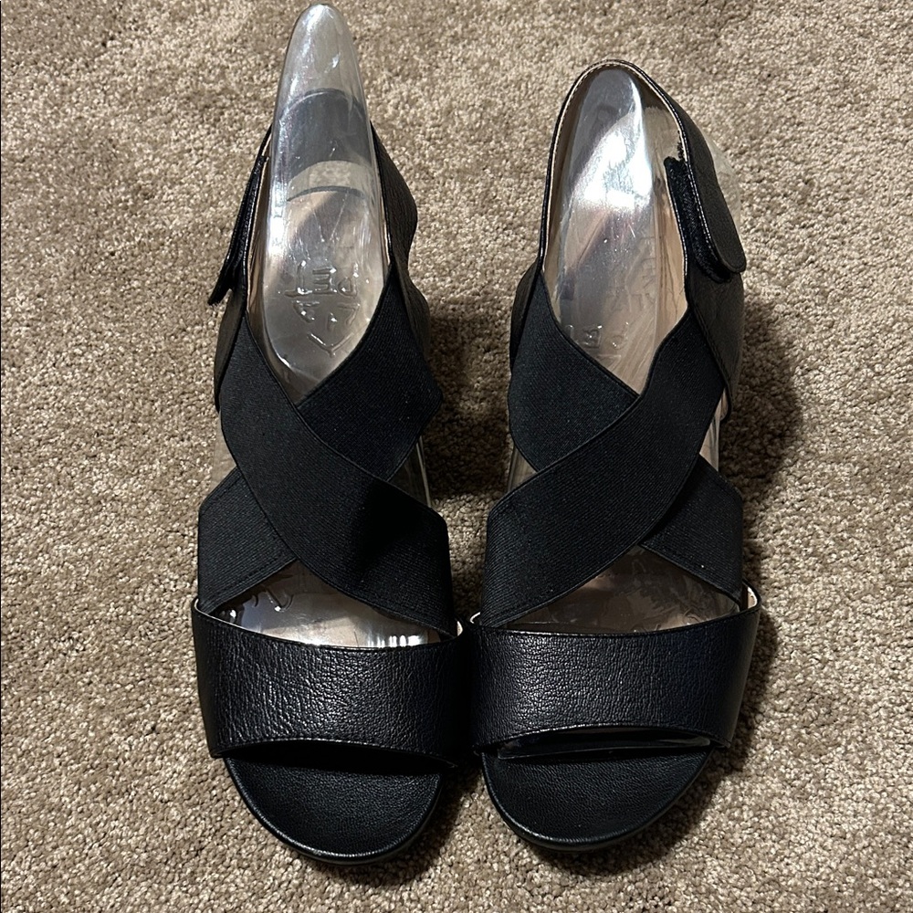 Naturalizer Black Crisscross Heels